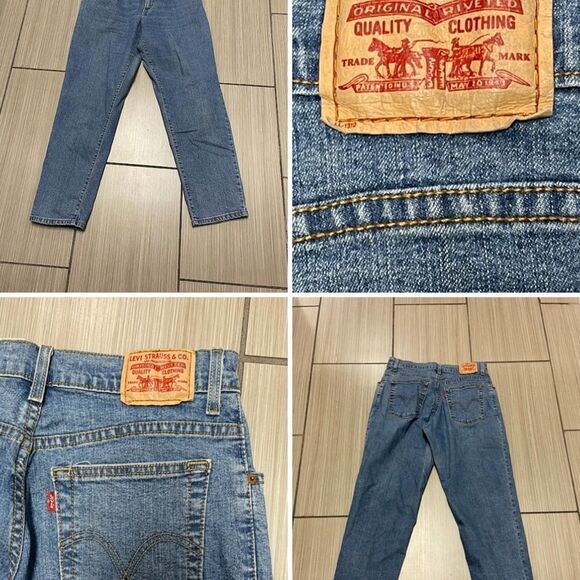 Levis 550 relaxed tapper jeans womens sz 12S high rise stretch denim retro Y2K - Picture 1 of 12